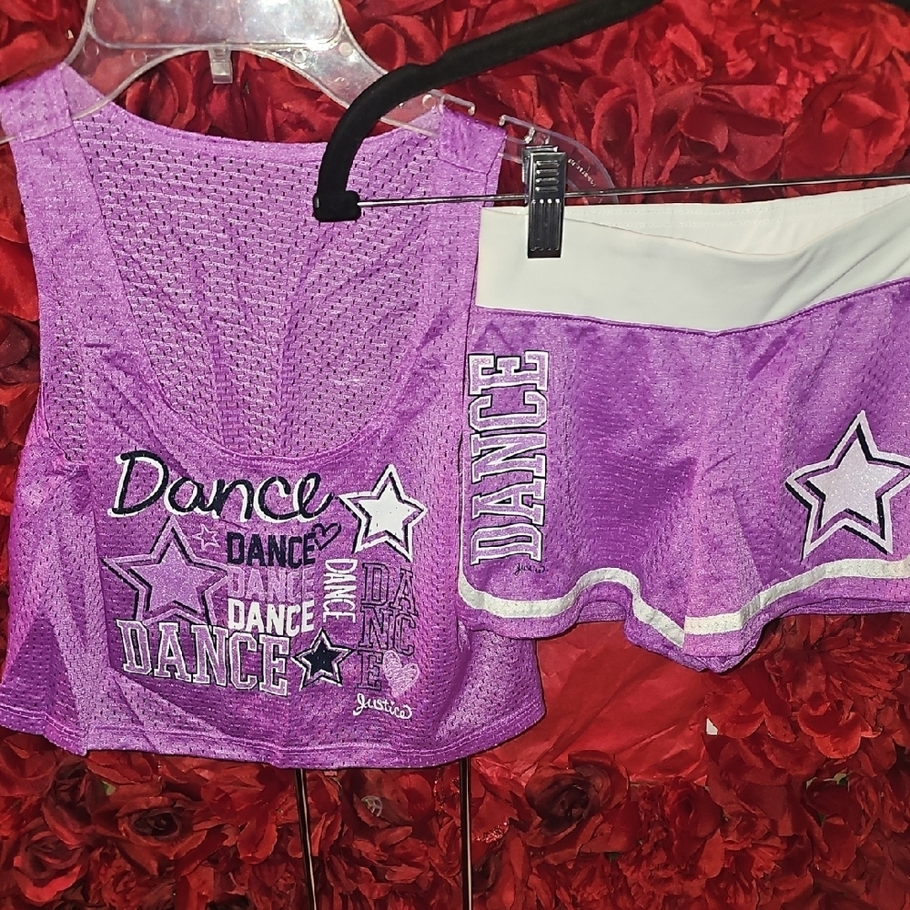 Justice Purple and White Dance Matching Set